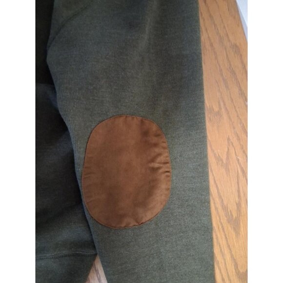 Clearwater Outfitters Olive Green Pullover Sweatshirt With Suede Accents & Elbow - Picture 3 of 6